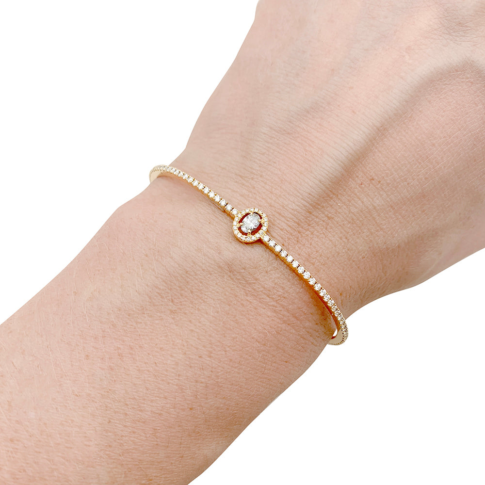 Bracelet Messika, "Glam'Azone", or jaune et diamants.