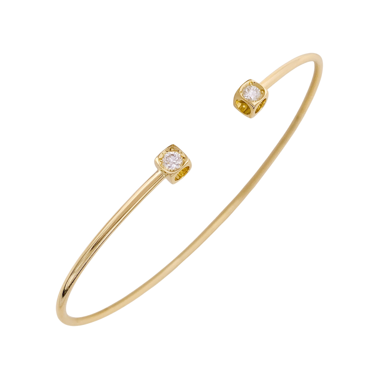 Bracelet Dinh Van, "Le Cube Diamant", or jaune, diamants.