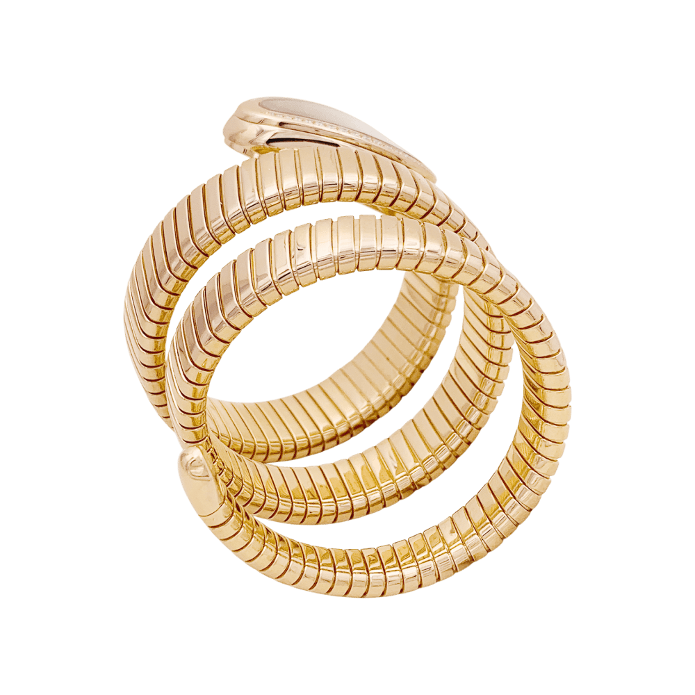 Montre Bulgari, “Serpenti Tubogas”, or rose, diamants.