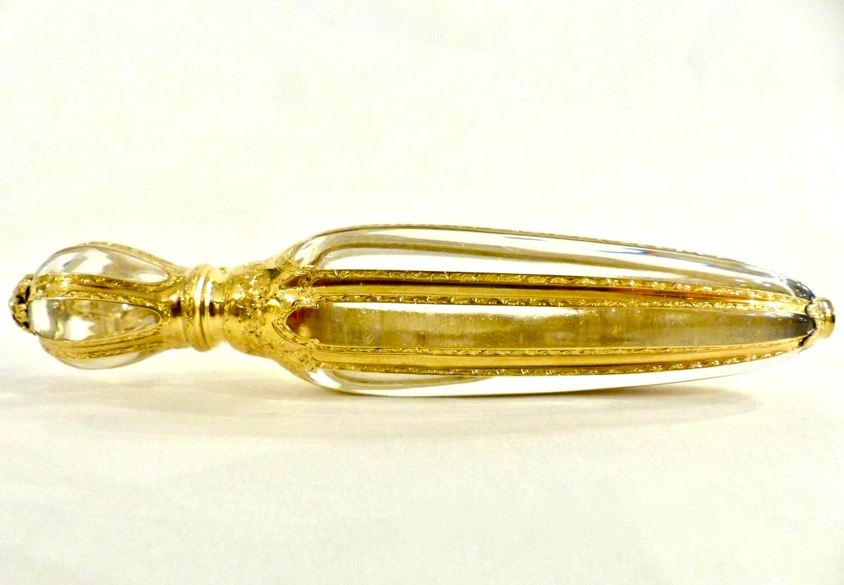 Salt Bottle, Crystal, Gold, Napoleon III Period