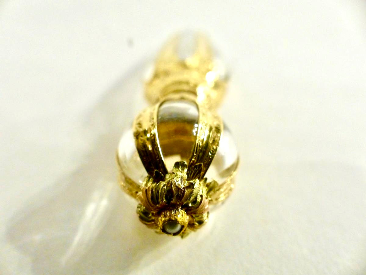 Salt Bottle, Crystal, Gold, Napoleon III Period