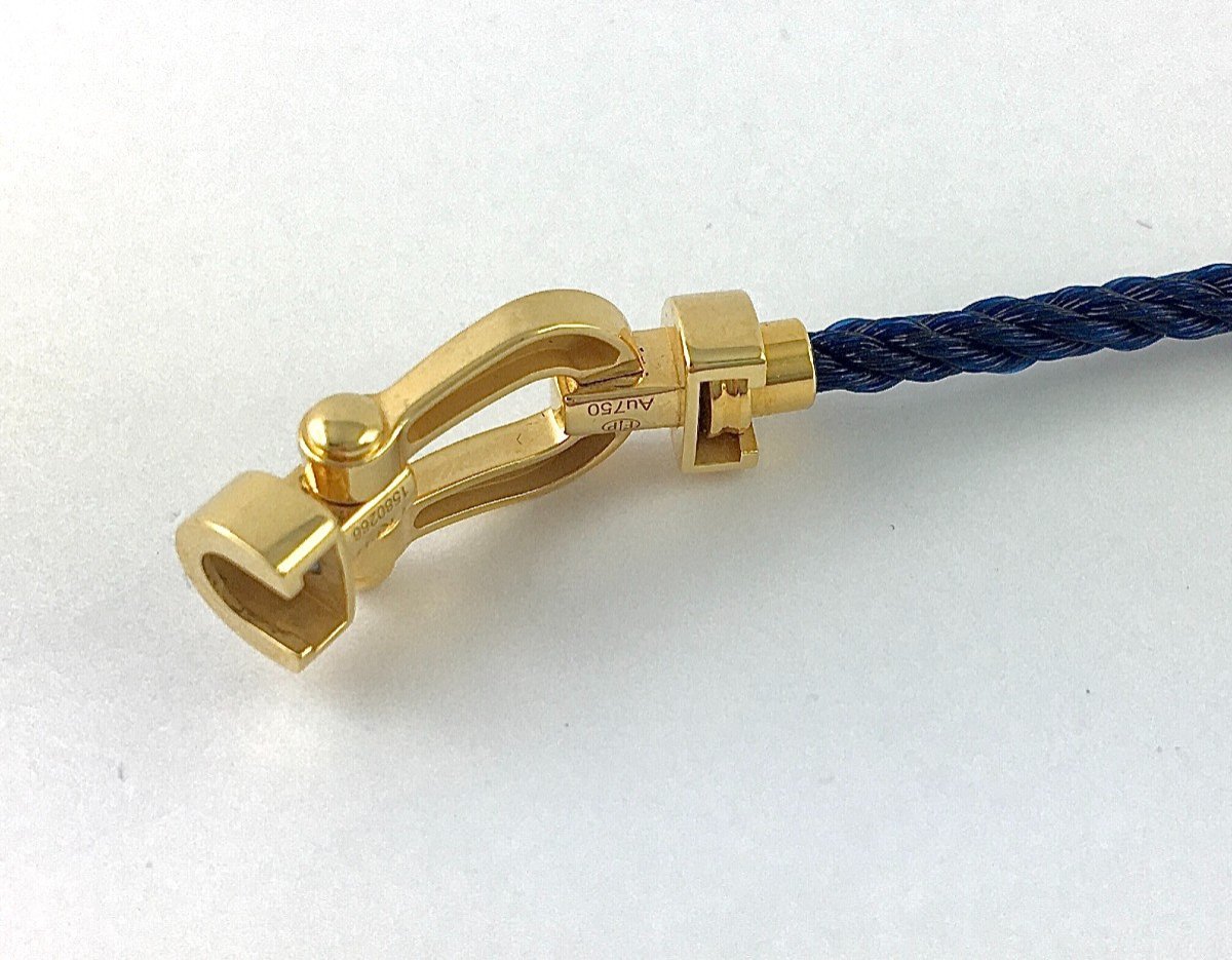 Fred Bracelet Force 10 Vintage Or jaune sur Corderie Bleue - Maison Eloe