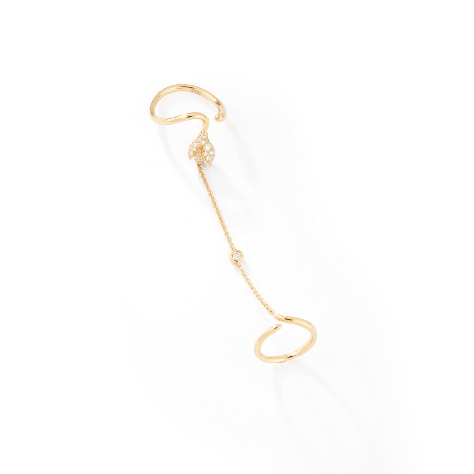 Double bague en or jaune et diamants signée TTF - Maison Eloe