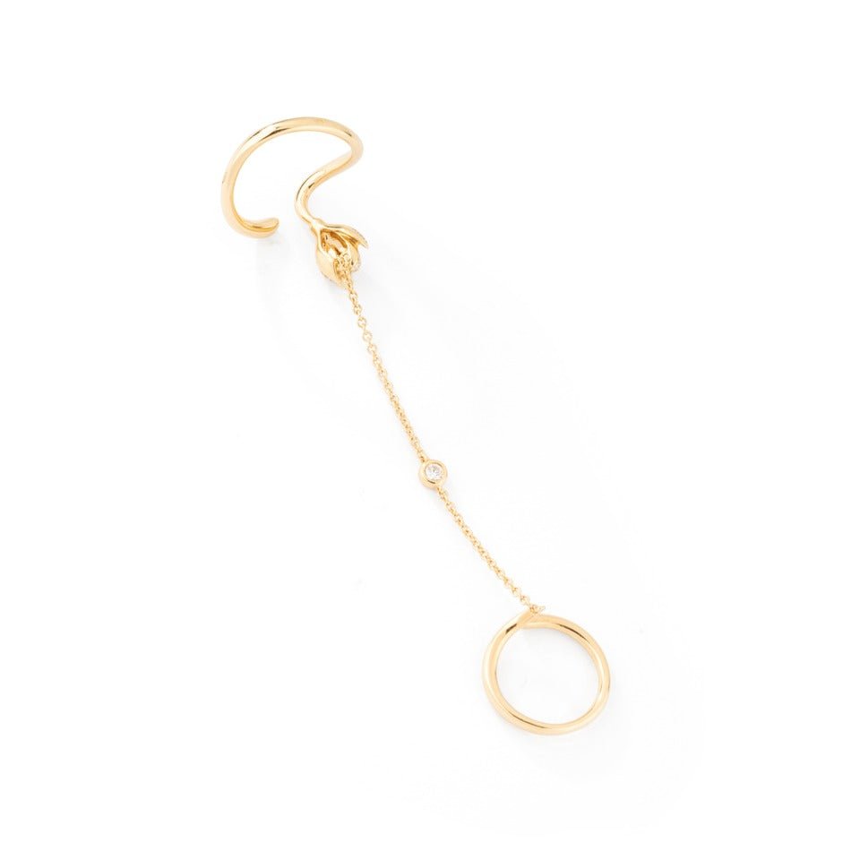 Double bague en or jaune et diamants signée TTF - Maison Eloe