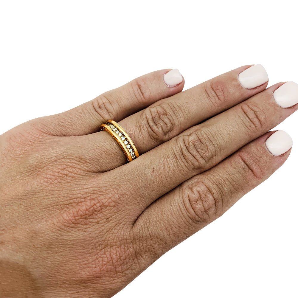 Bague Bulgari, "B.Zero1", or jaune et diamants.