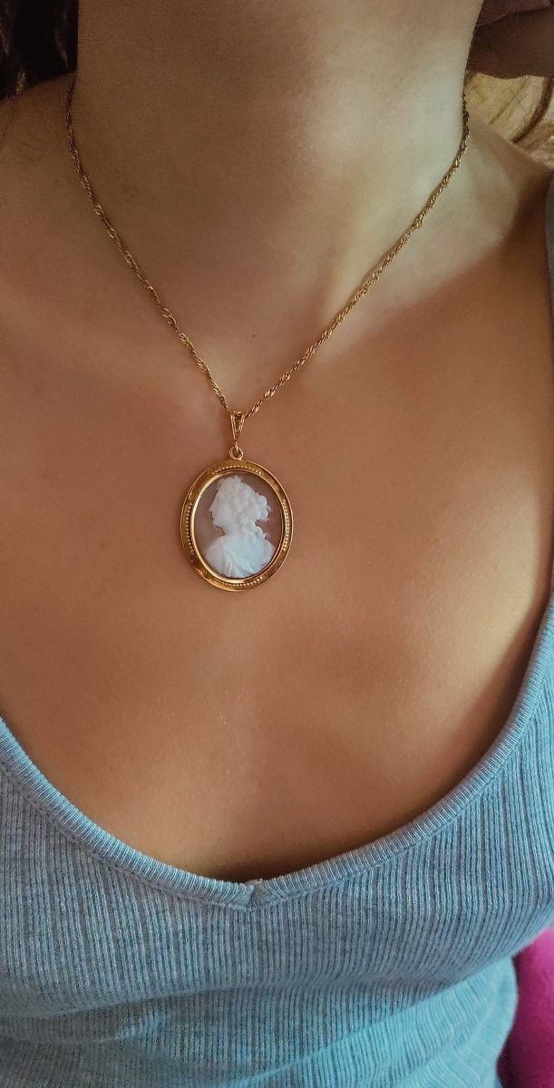 Pendentif camée ancien en or jaune XIXe - Maison Eloe