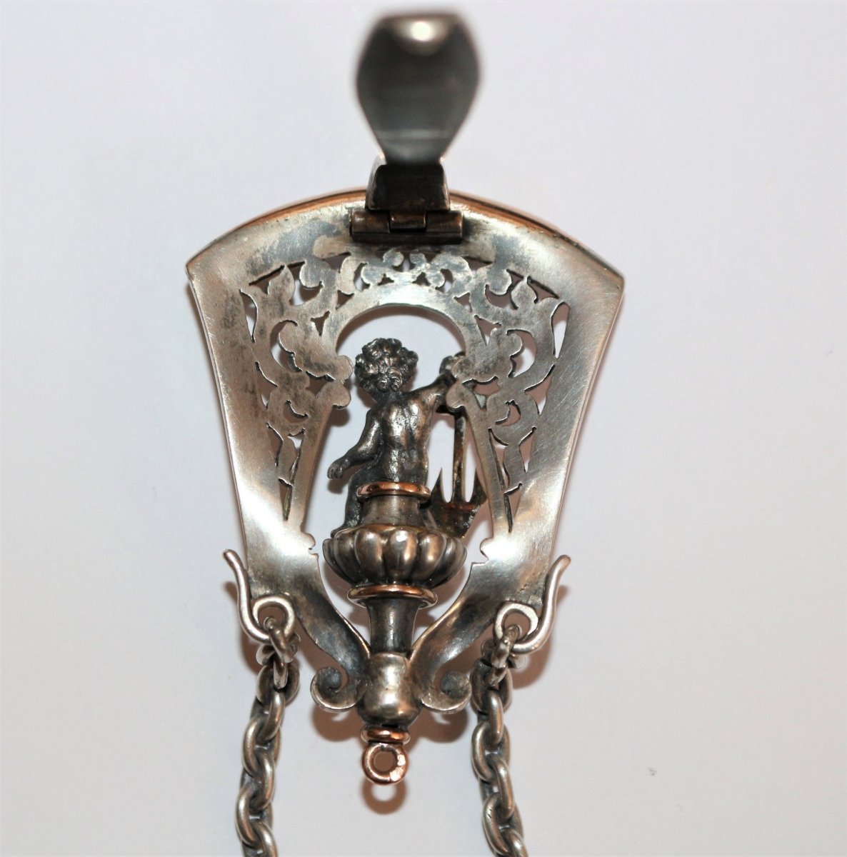 Châtelaine Et Montre Gousset ancienne vers 1860 en argent - Maison Eloe