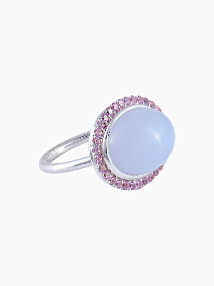 Bague Calcédoine Saphirs roses - Maison Eloe