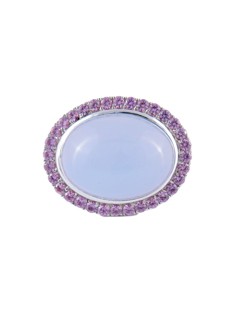 Bague Calcédoine Saphirs roses - Maison Eloe