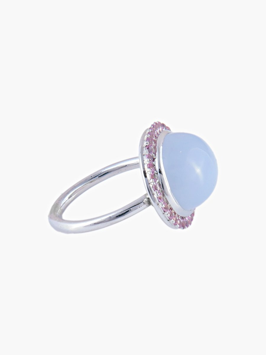 Bague Calcédoine Saphirs roses - Maison Eloe