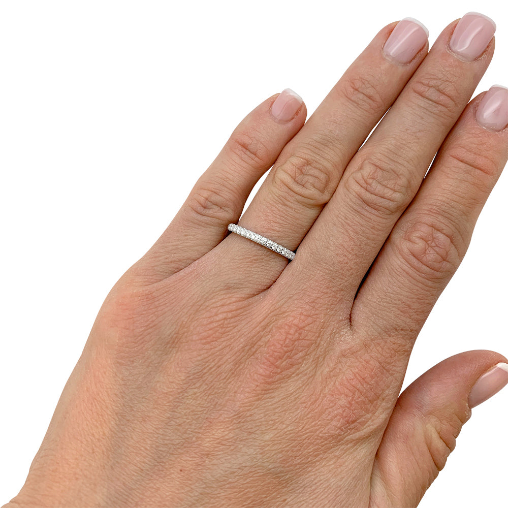 Tiffany &amp; Co. "Half-Circle Eternity" wedding band, platinum and diamonds.