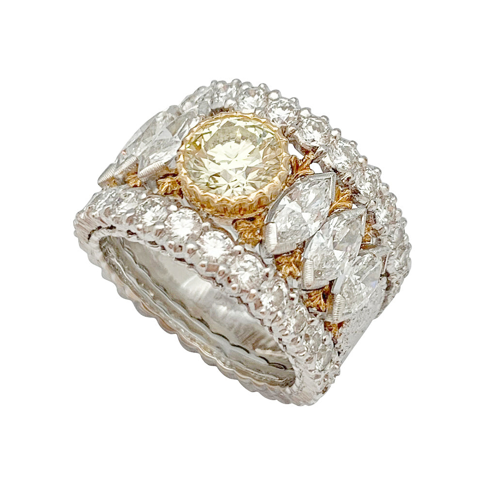 Bague bandeau Buccellati, diamants jaune.