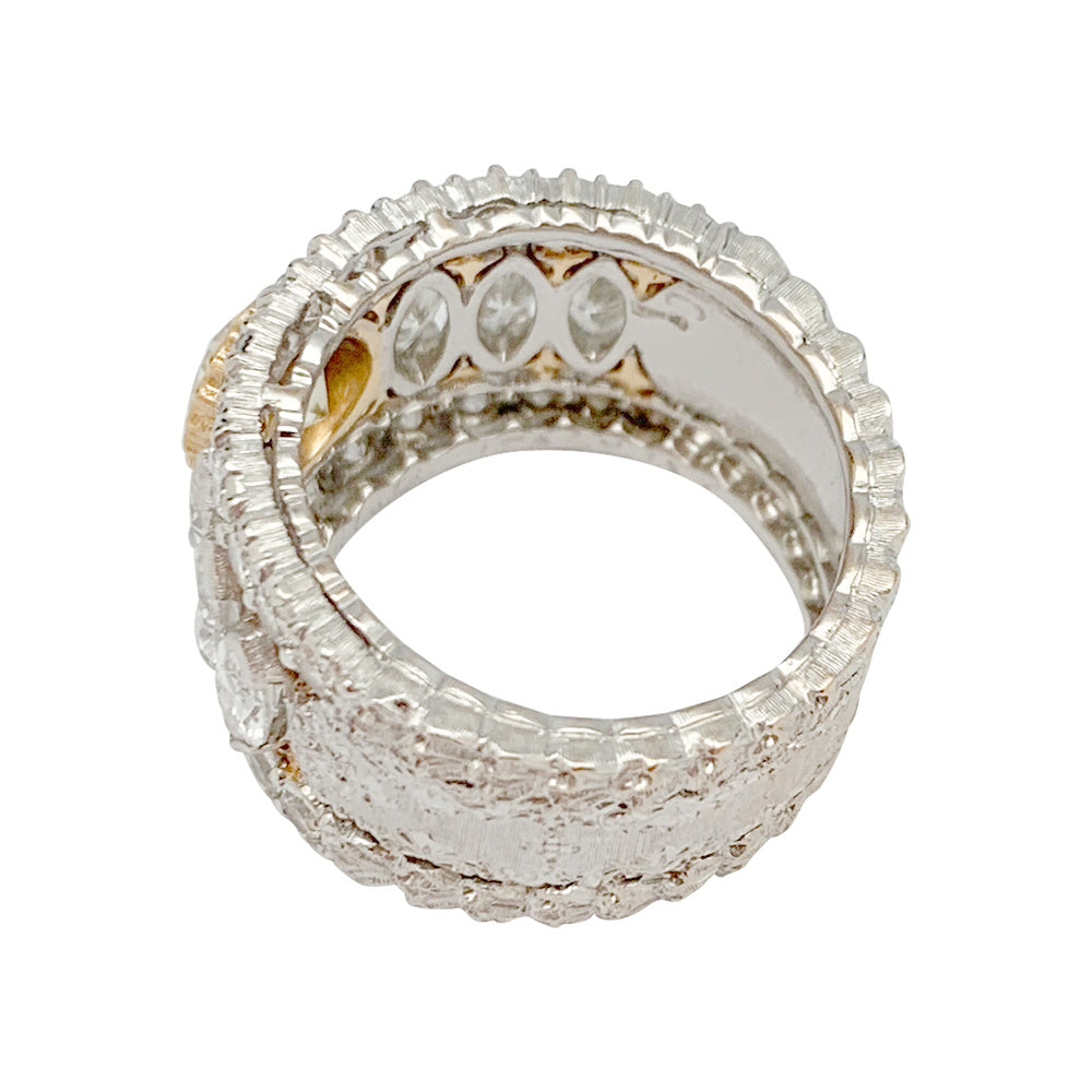 Bague bandeau Buccellati, diamants jaune.