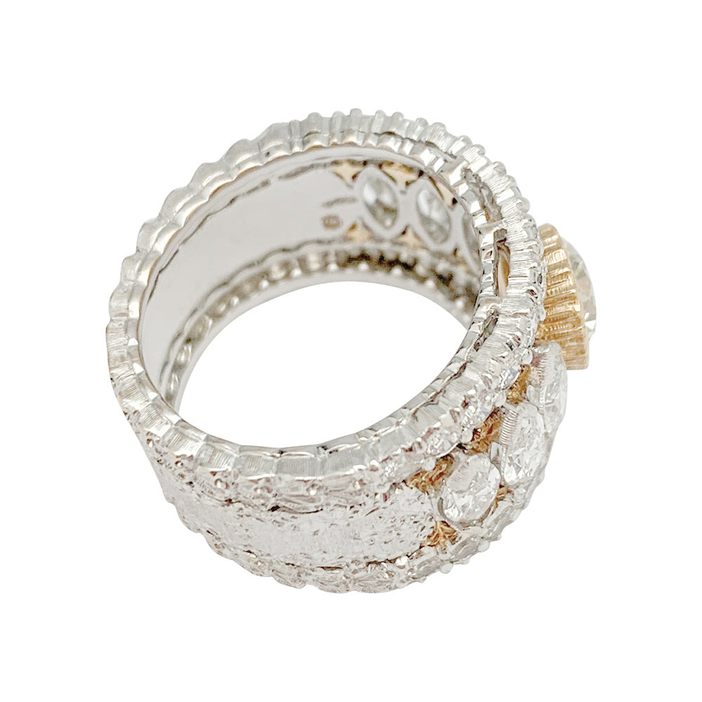 Bague bandeau Buccellati, diamants jaune.