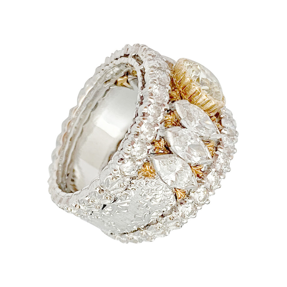 Bague bandeau Buccellati, diamants jaune.