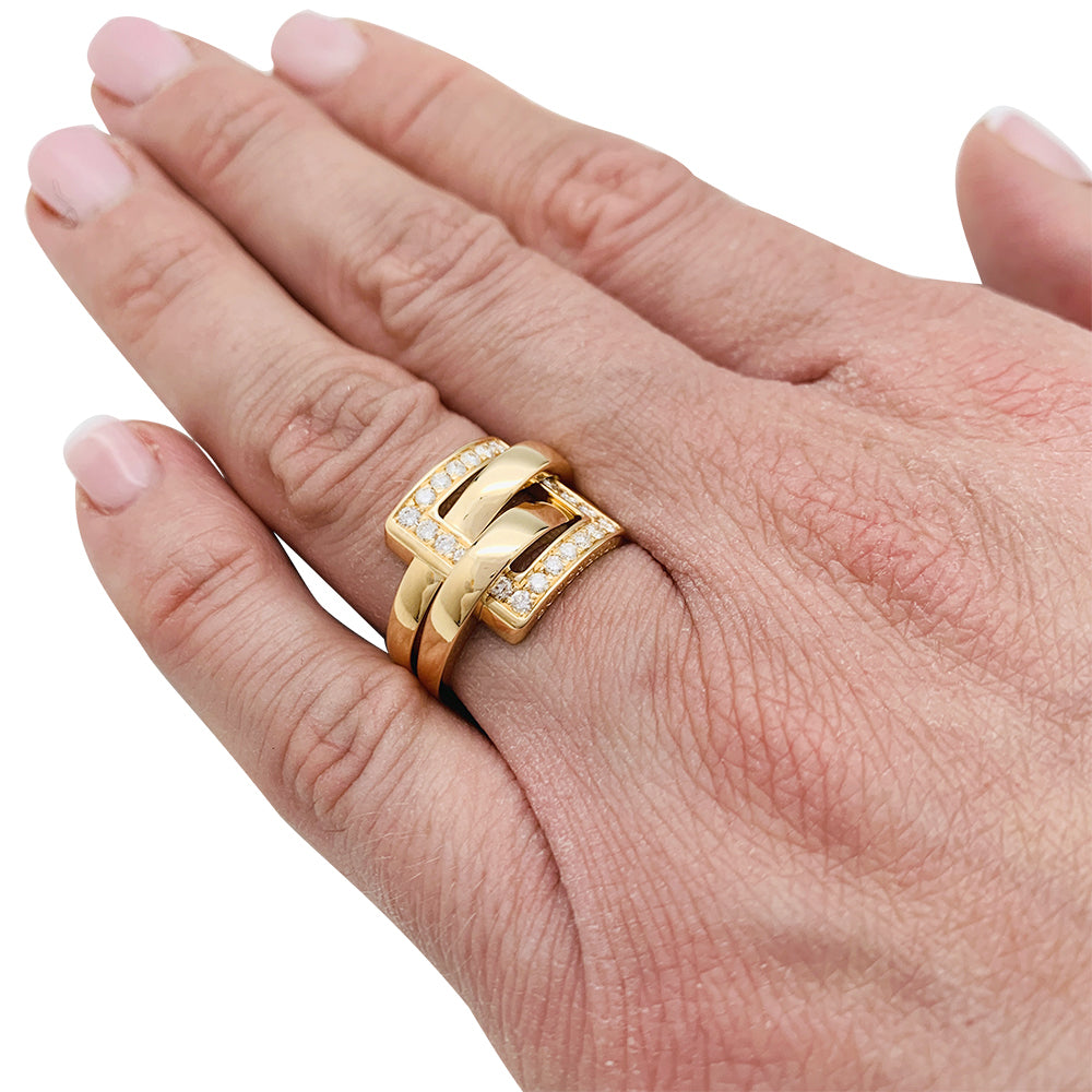 Bague Boucheron, "Déchaînée", or jaune, diamants.
