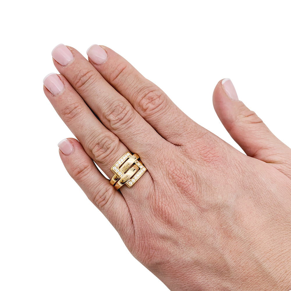 Bague Boucheron, "Déchaînée", or jaune, diamants.