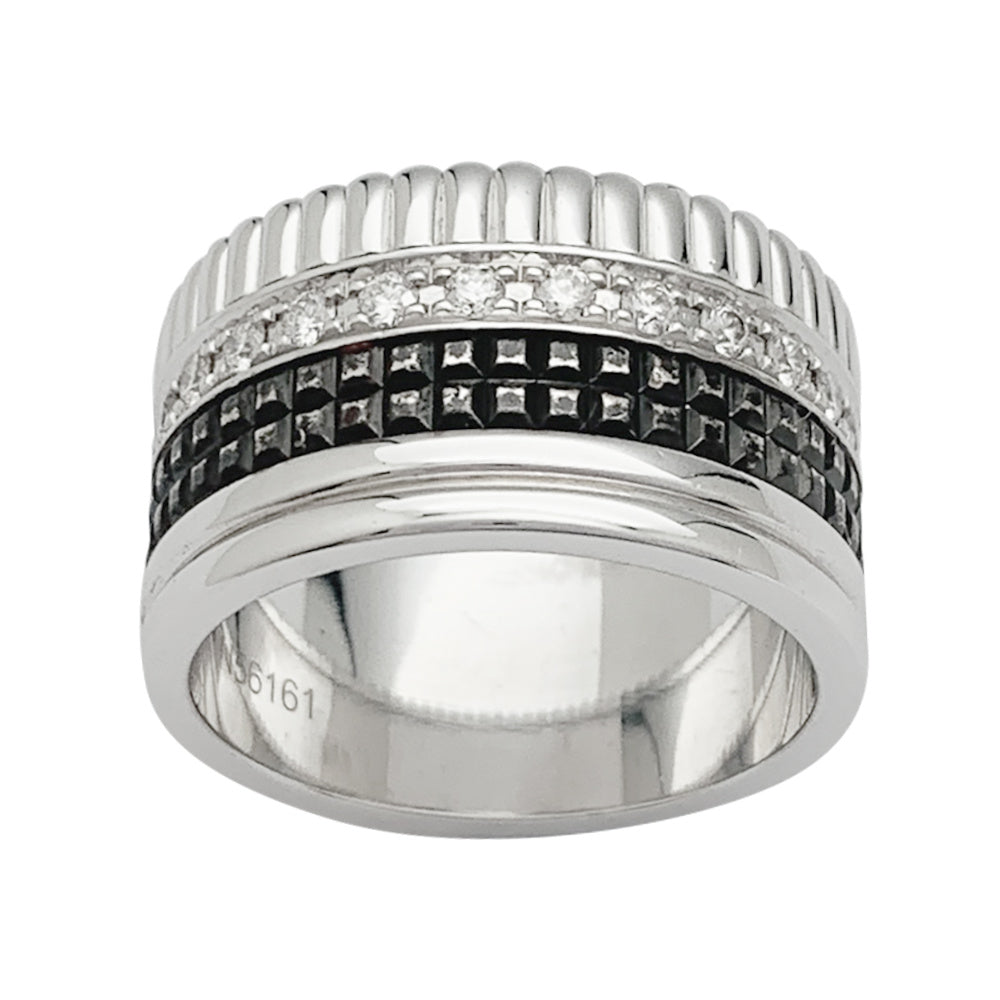 Bague Boucheron, "Quatre Black Edition Large", en or blanc, diamants.