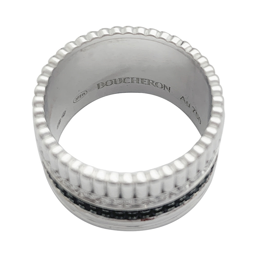 Bague Boucheron, "Quatre Black Edition Large", en or blanc, diamants.
