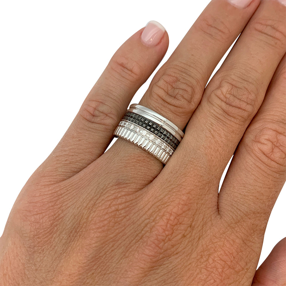 Bague Boucheron, "Quatre Black Edition Large", en or blanc, diamants.