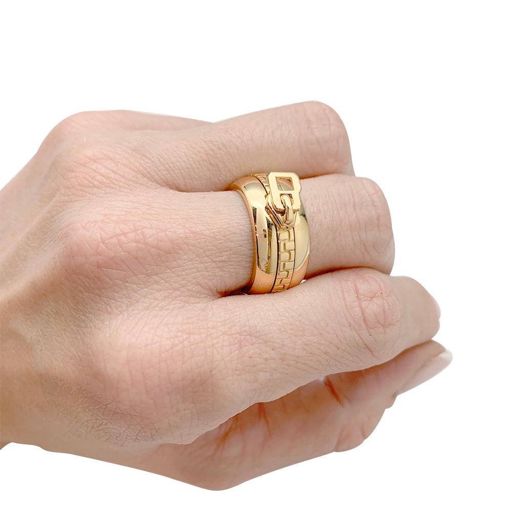 Bague Boucheron, "Zip", or jaune 750/000.