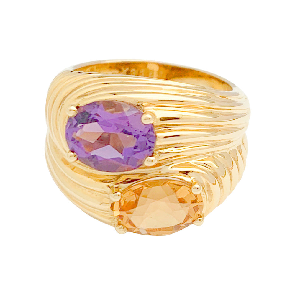 Bague Boucheron, “Toi et Moi”, or jaune, améthyste, citrine.