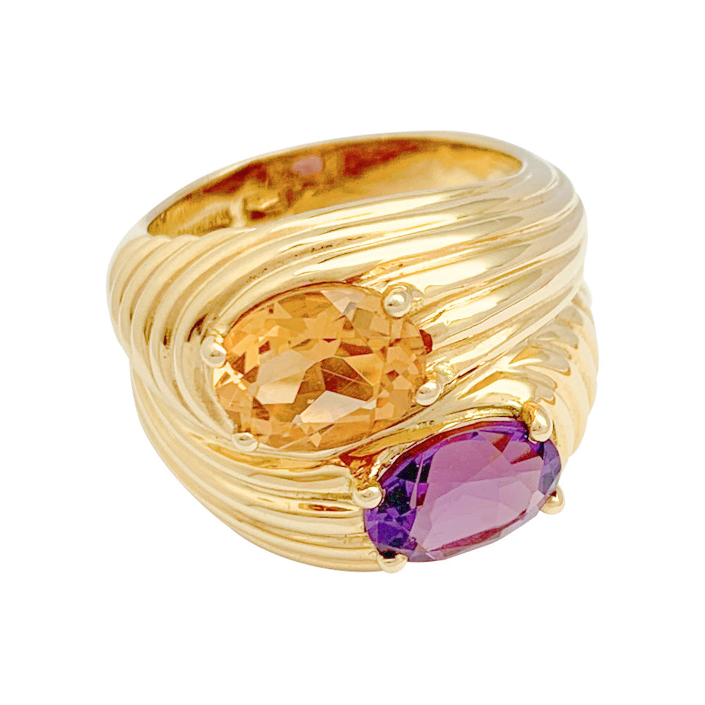 Bague Boucheron, “Toi et Moi”, or jaune, améthyste, citrine.