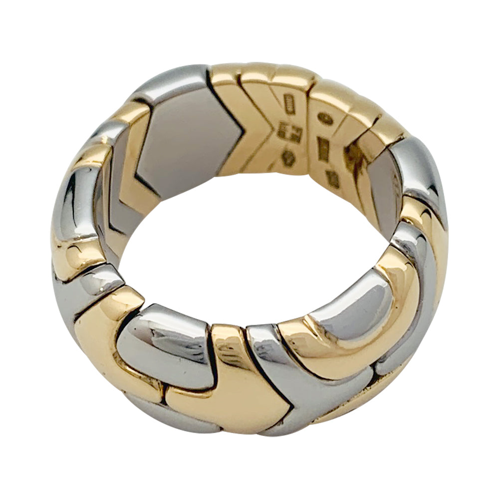 Bague Bulgari, "Alveare", or jaune et acier.