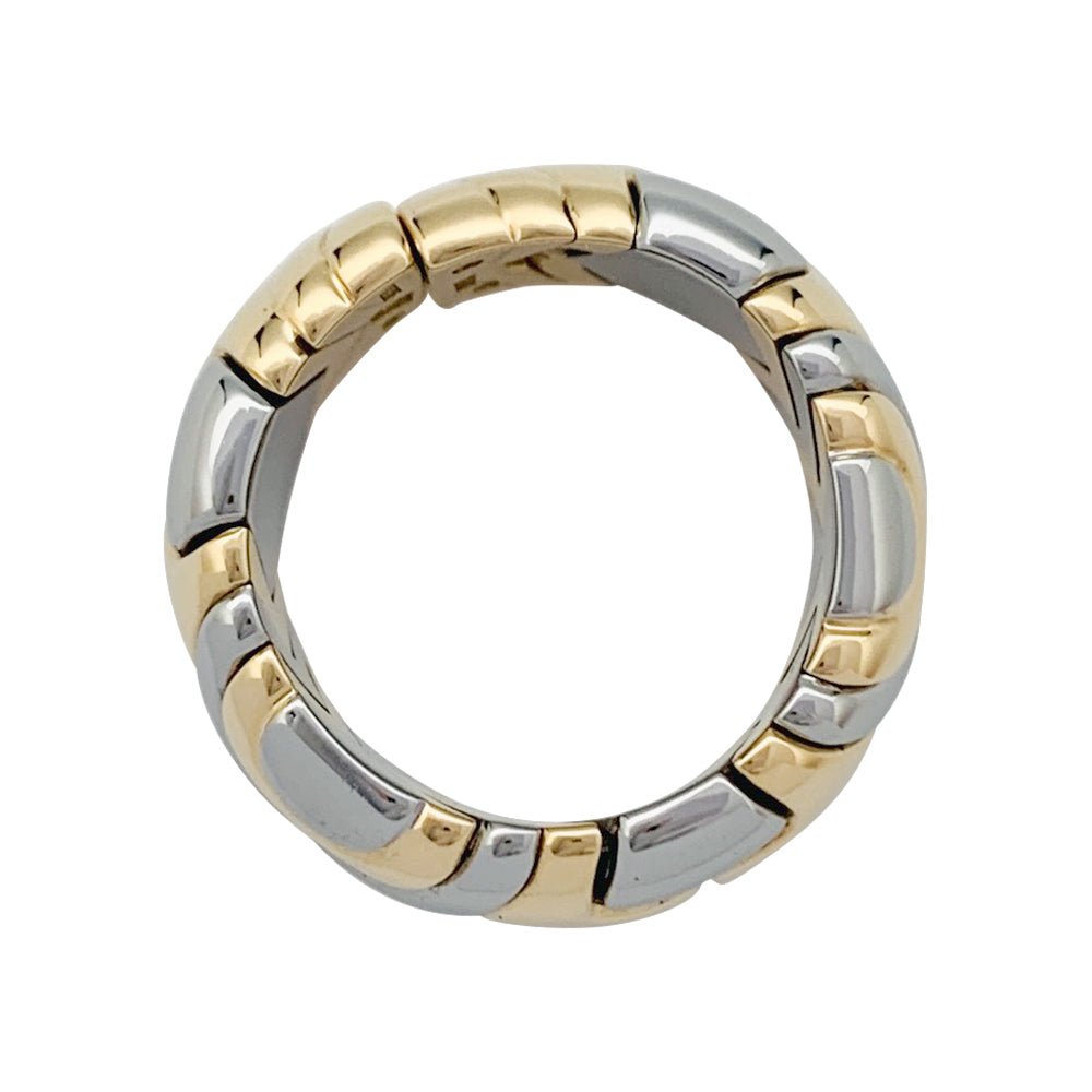 Bague Bulgari, "Alveare", or jaune et acier.