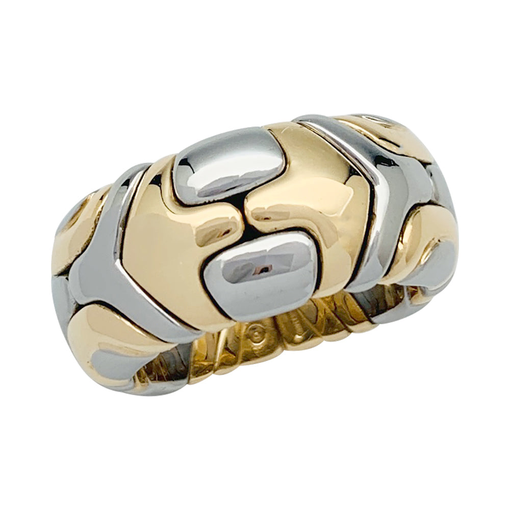 Bague Bulgari, "Alveare", or jaune et acier.