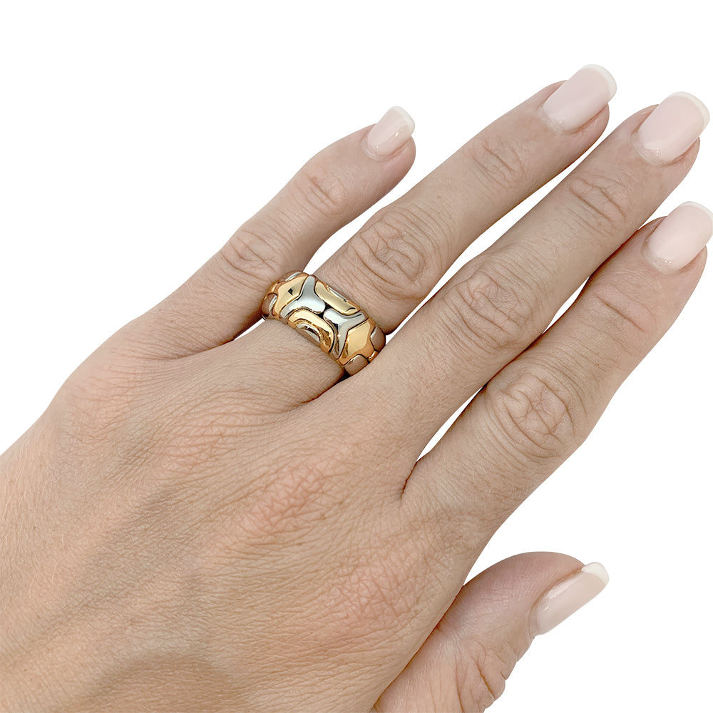 Bague Bulgari, "Alveare", or jaune et acier.