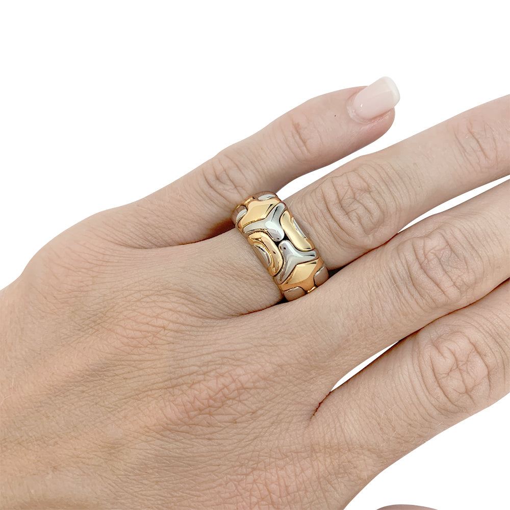 Bague Bulgari, "Alveare", or jaune et acier.
