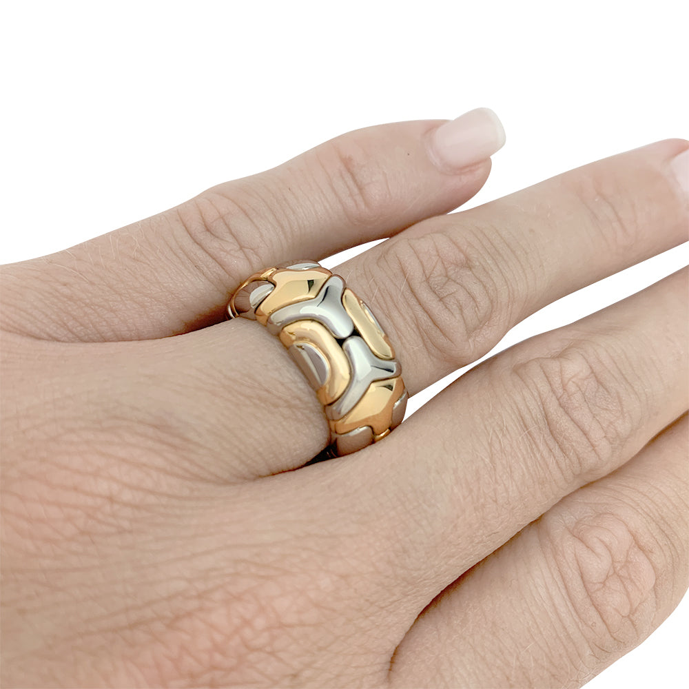 Bague Bulgari, "Alveare", or jaune et acier.