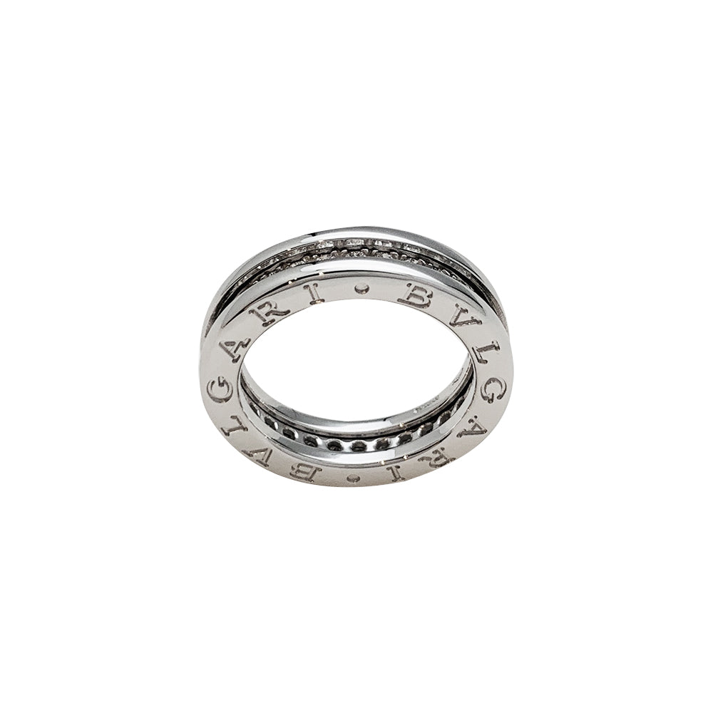Bague Bulgari, "B.Zero1", or blanc et diamants.
