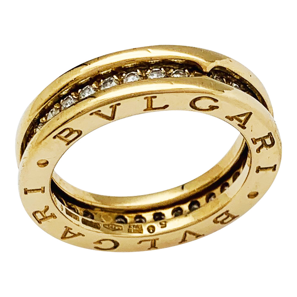 Bague Bulgari, "B.Zero1", or jaune et diamants.