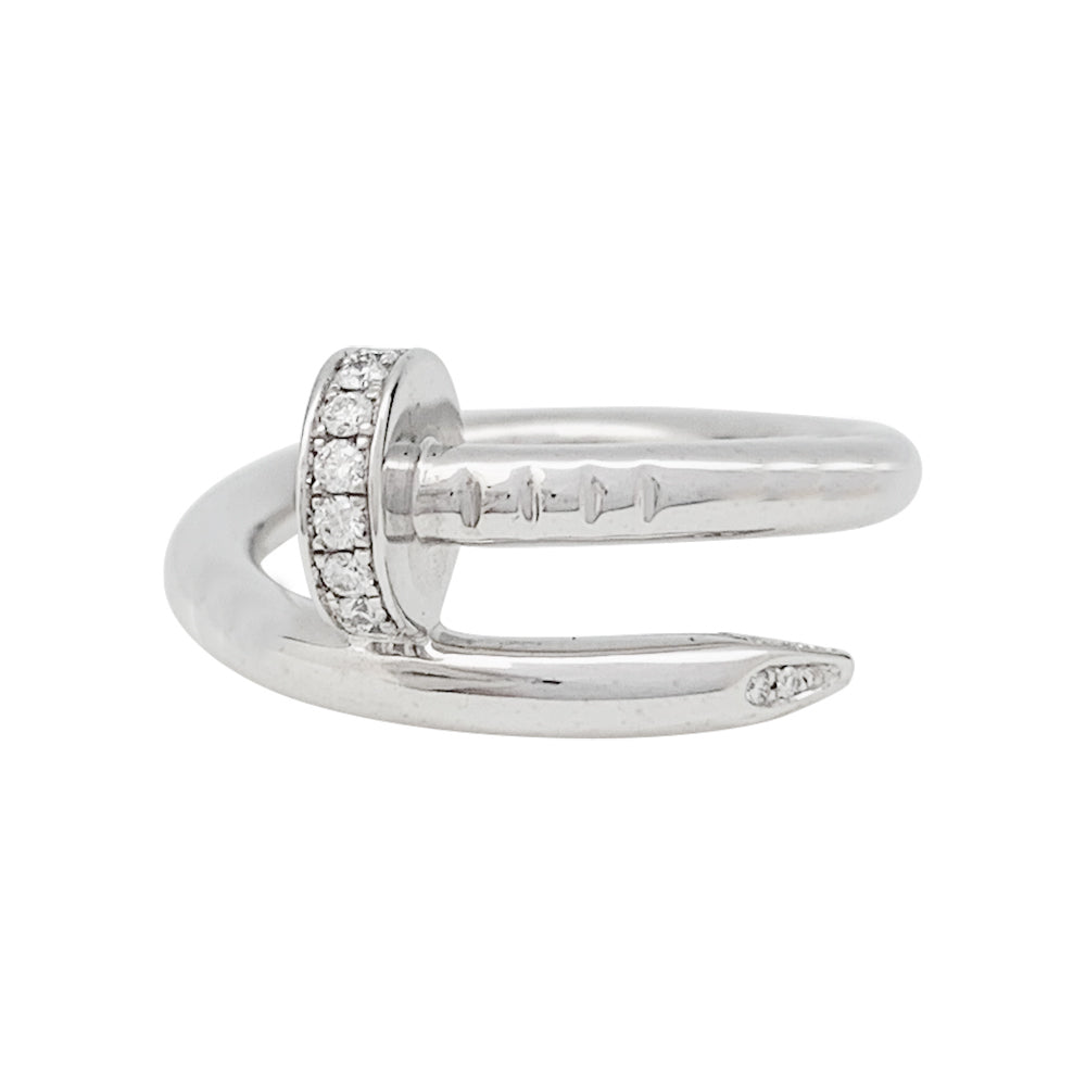 Bague Cartier "Juste un Clou" en or blanc et diamants.