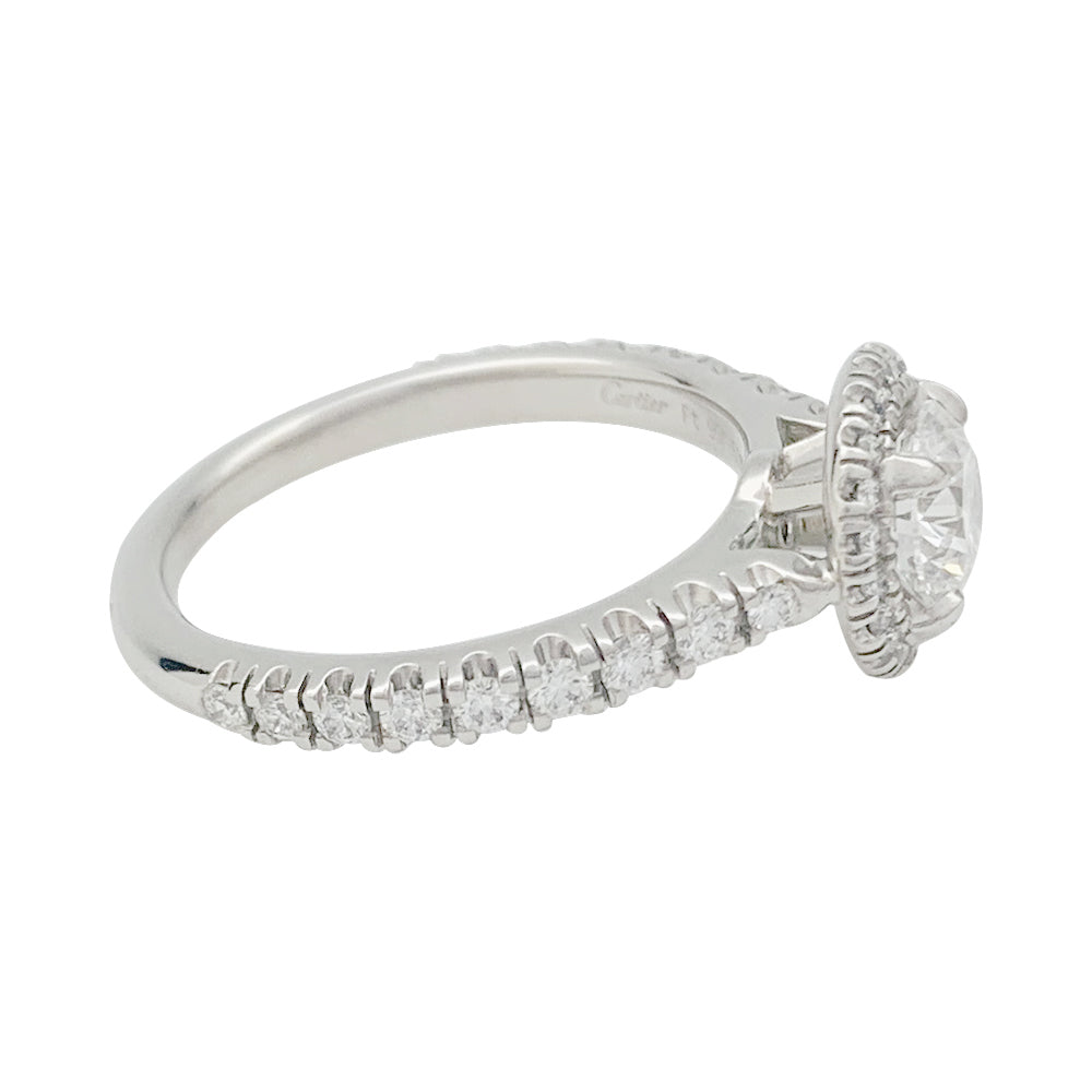 Bague Cartier "Destinée" en  platine, diamant 0,73 carat.