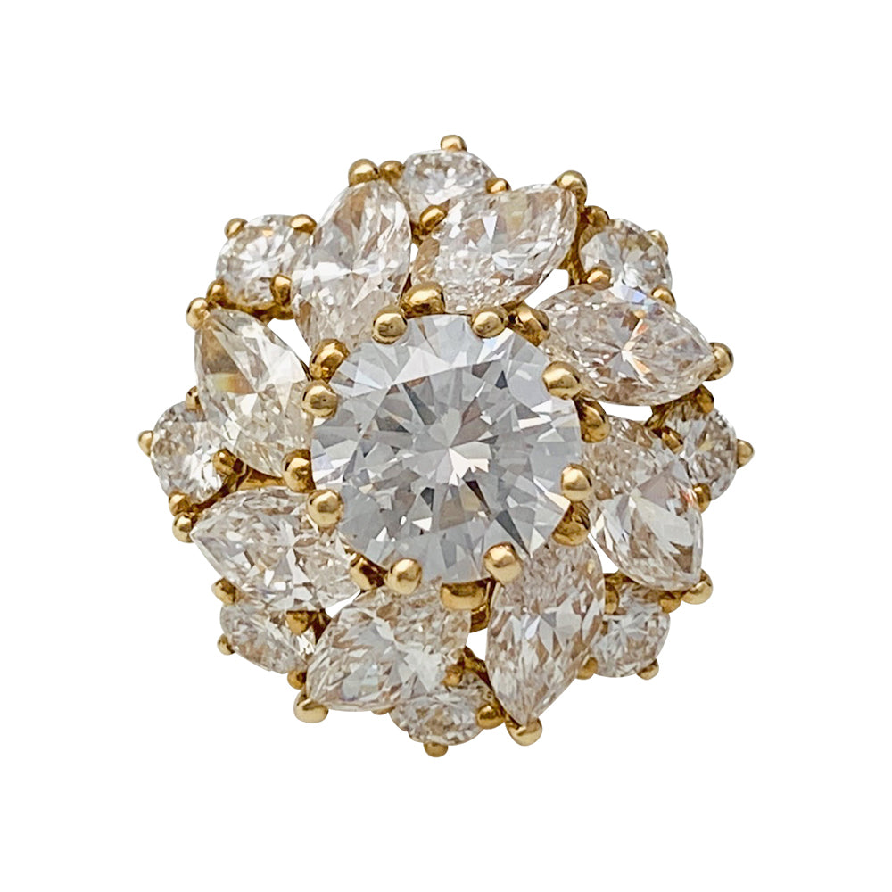 Bague Cartier en or jaune, diamant 1,57 carats.