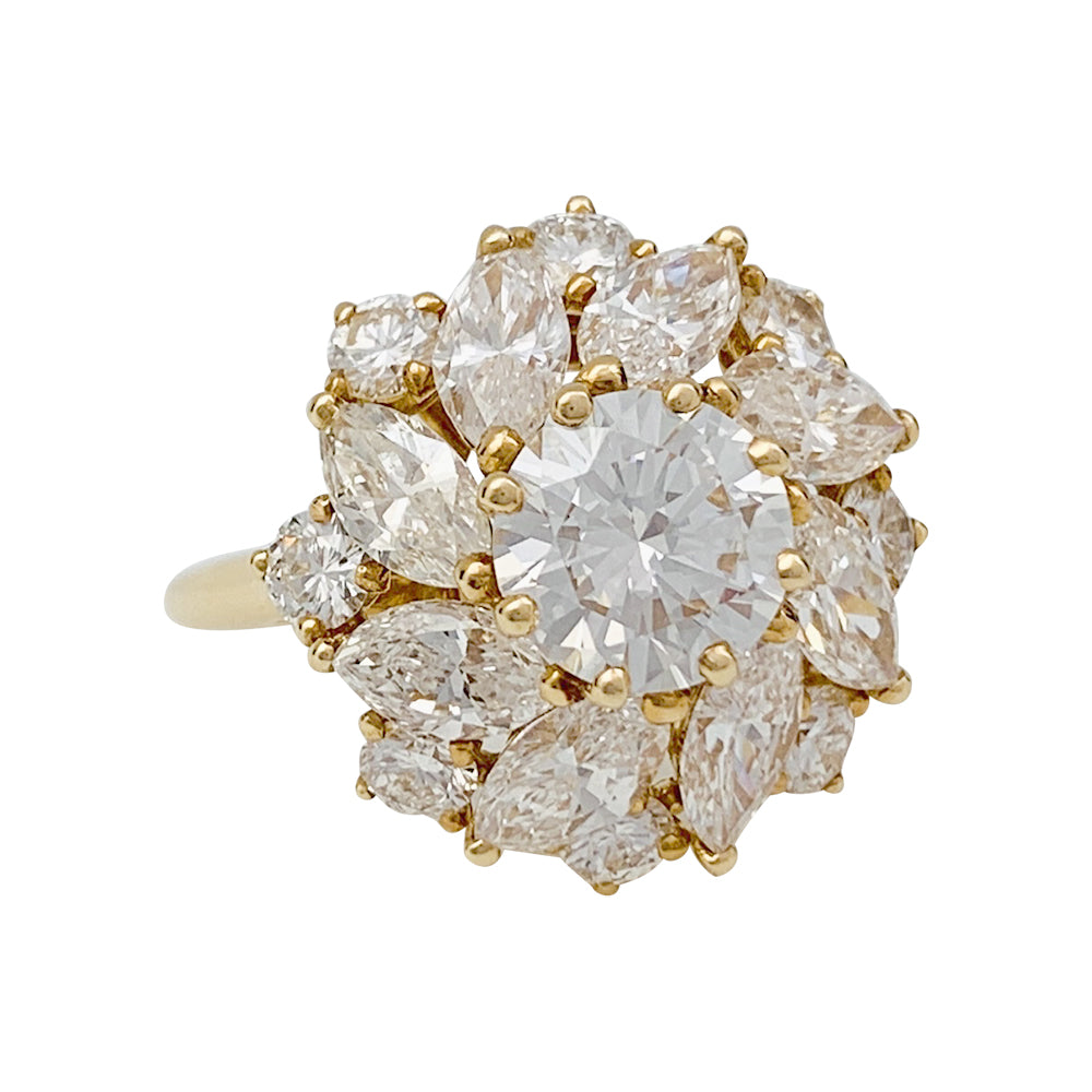 Bague Cartier en or jaune, diamant 1,57 carats.