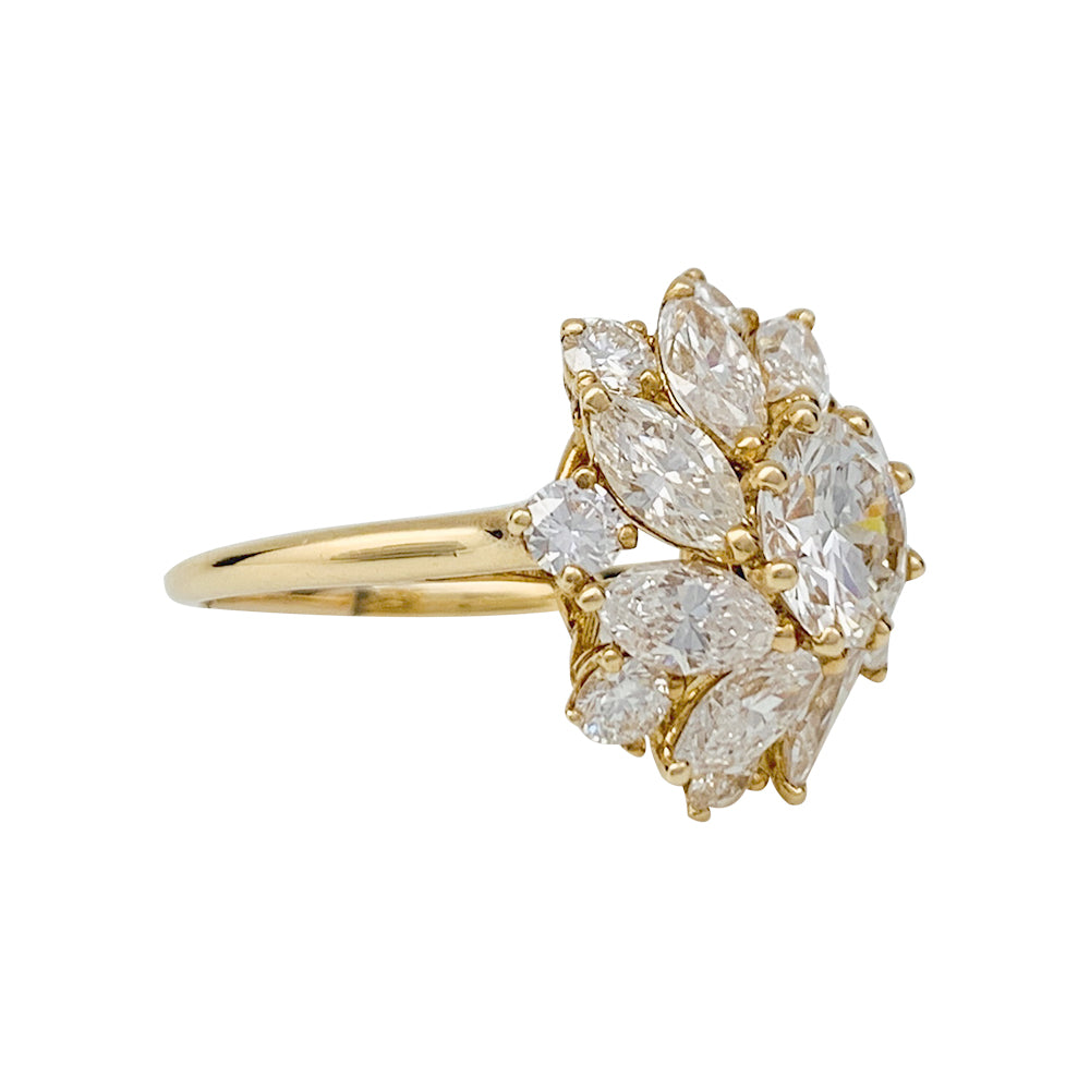 Bague Cartier en or jaune, diamant 1,57 carats.
