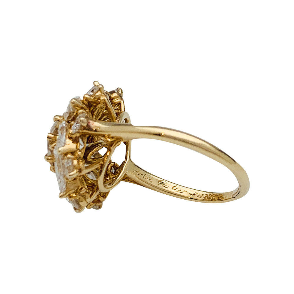 Bague Cartier en or jaune, diamant 1,57 carats.
