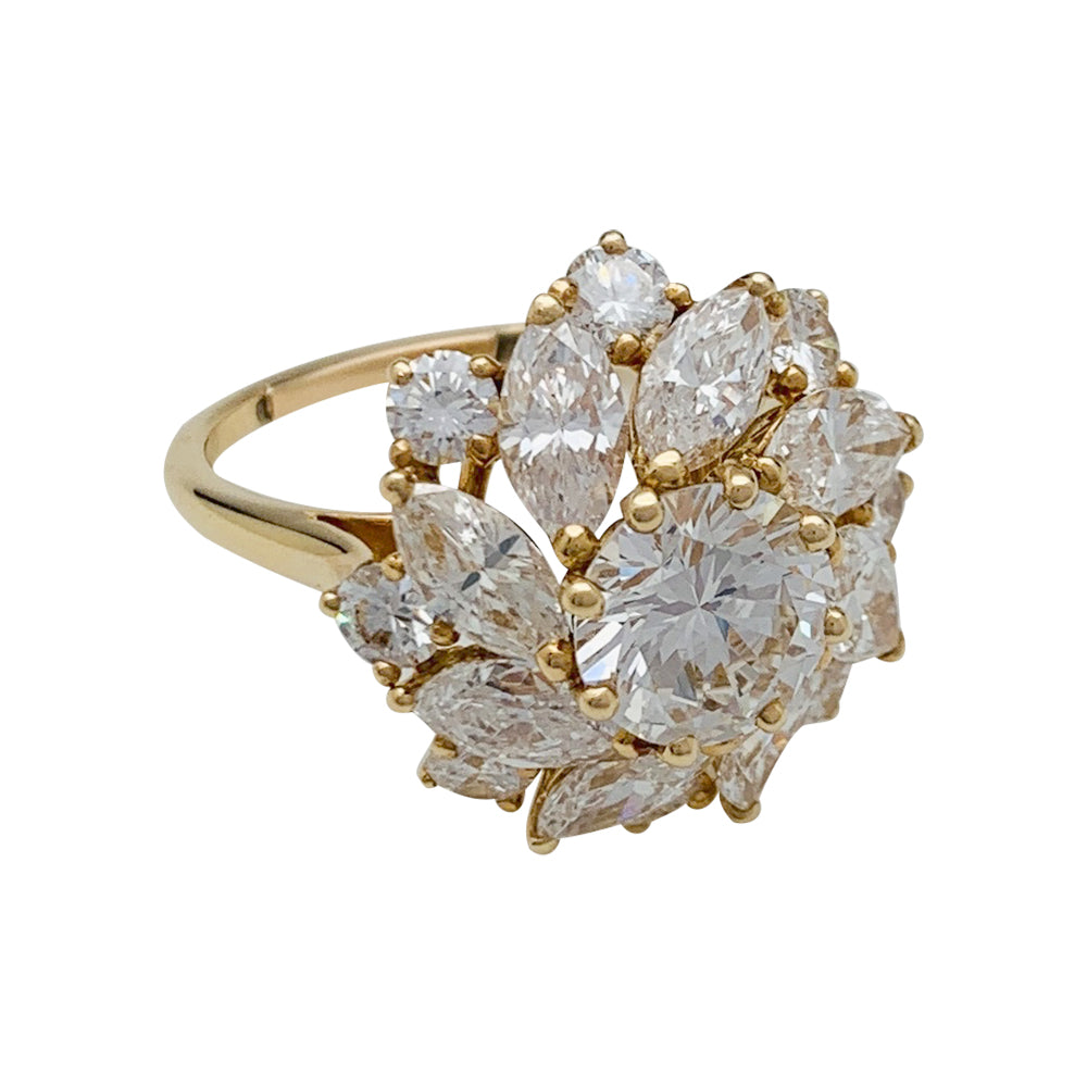 Bague Cartier en or jaune, diamant 1,57 carats.