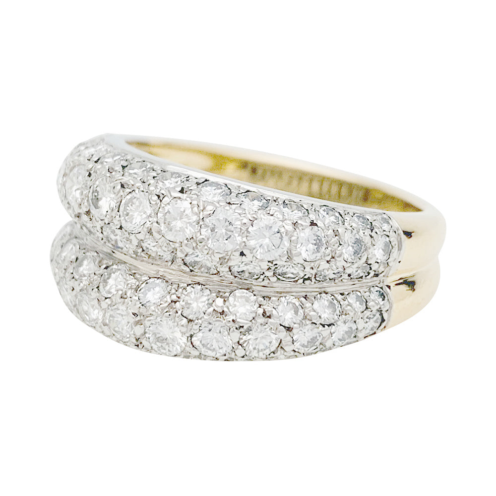 Bague Cartier en platine, or jaune sertie de diamants.