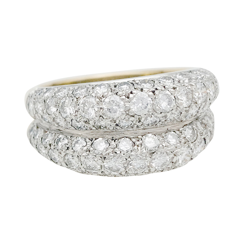 Bague Cartier en platine, or jaune sertie de diamants.