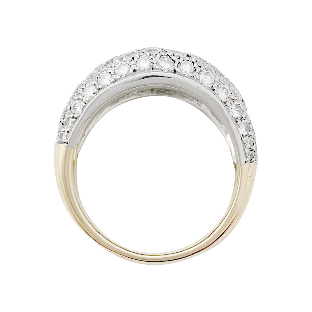 Bague Cartier en platine, or jaune sertie de diamants.