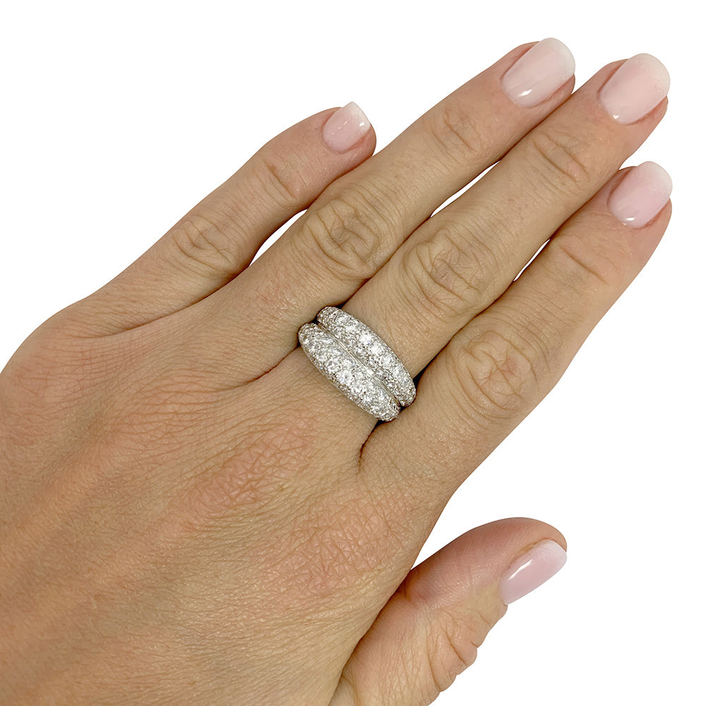 Bague Cartier en platine, or jaune sertie de diamants.