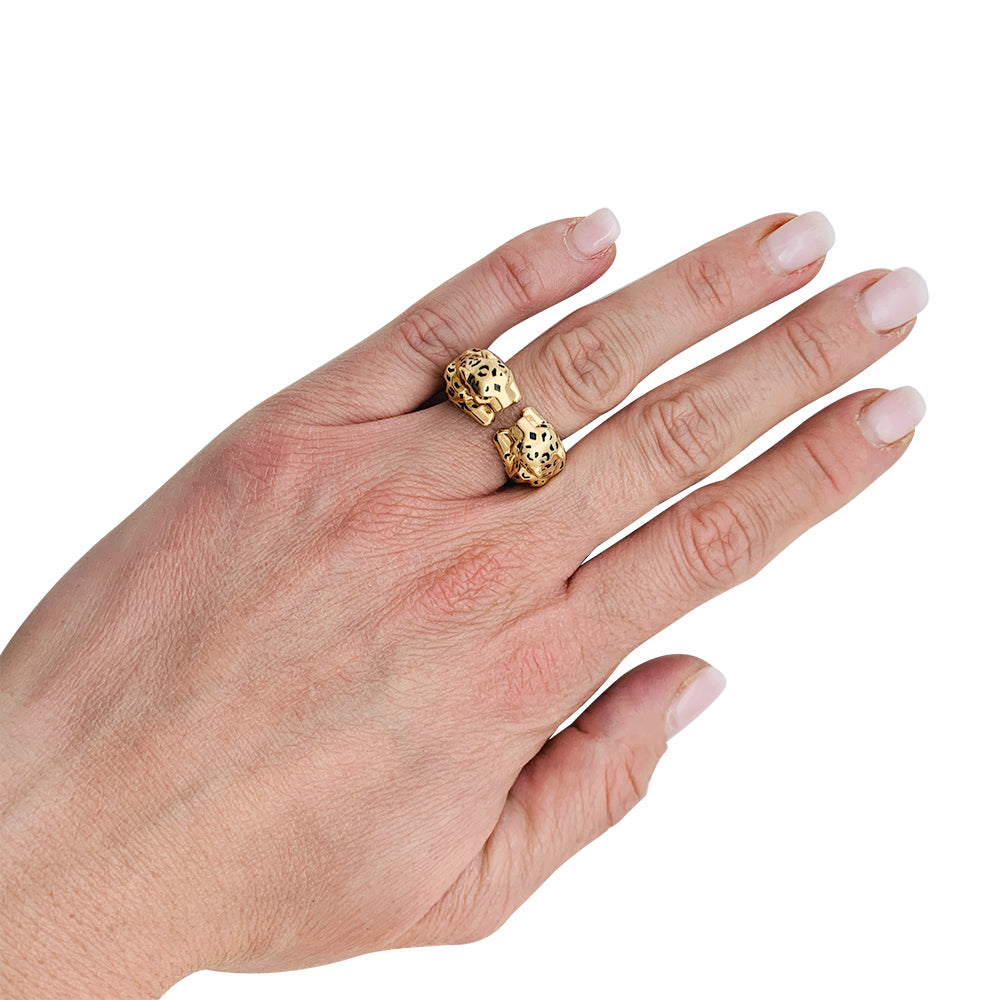 Cartier ring, "Naïra", yellow gold, enamel, emeralds.