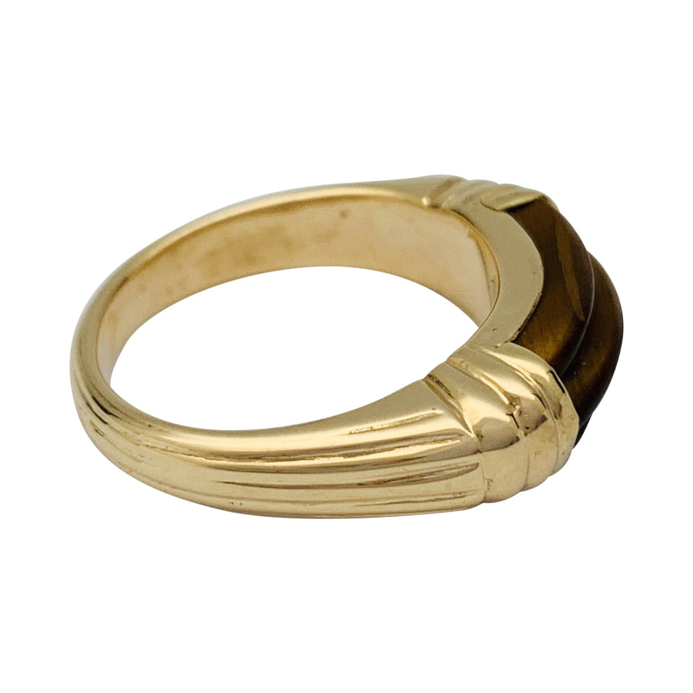 Bague Cartier vintage en or jaune, oeil de tigre