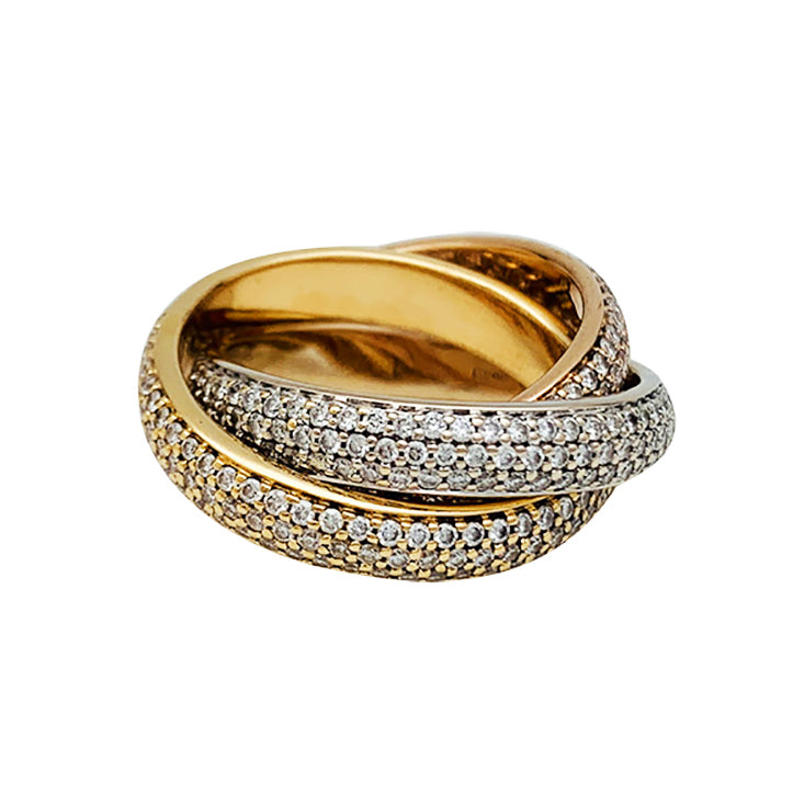Bague Cartier "Trinity" 3 ors, diamants.