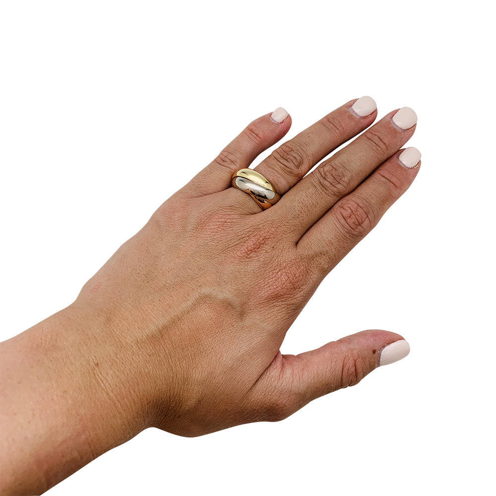 Bague Cartier "Trinity" 3 ors, grand modèle.